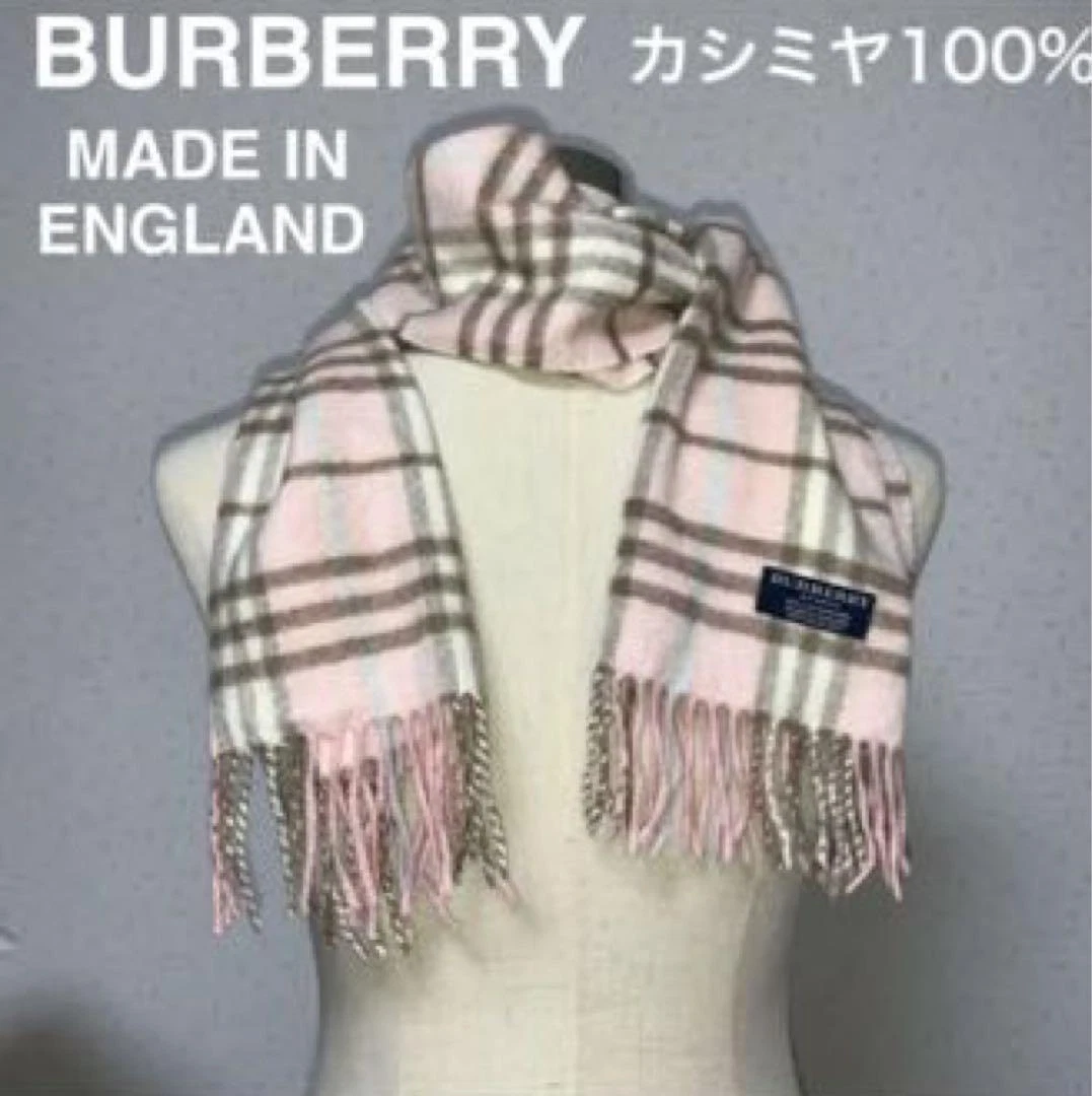 Burberry London Muffler shawl Cashmere 100% Pink Nova Check 150cm