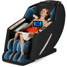 3D Full Body Massage Chair Zero Gravity Shaitsu Recliner SL-Track Heat AI Voice