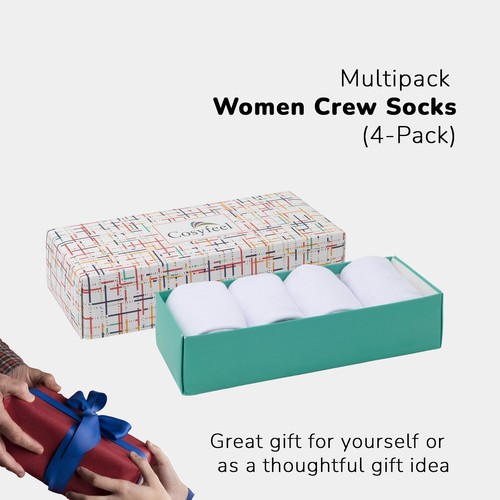 Cosyfeel® Women Crew Dress Socks 4-Pack Cotton Material Durable Seamless Toe - Picture 7 of 80
