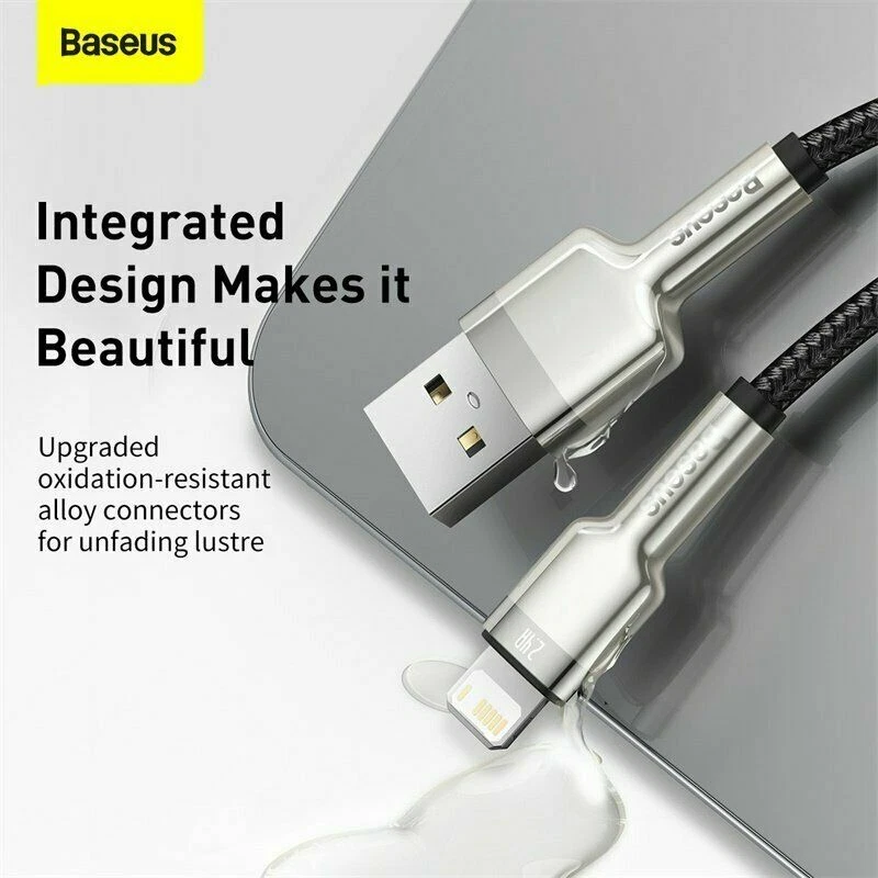 Baseus USB Charger Cable 2.4A Quick Charge Lead Data Cord For iPhone14 13 12 11 - Image 4 of 4