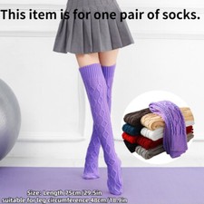 Women Jacquard Crochet Socks Stretch Stockings Long Leg Warmers Yoga Dance