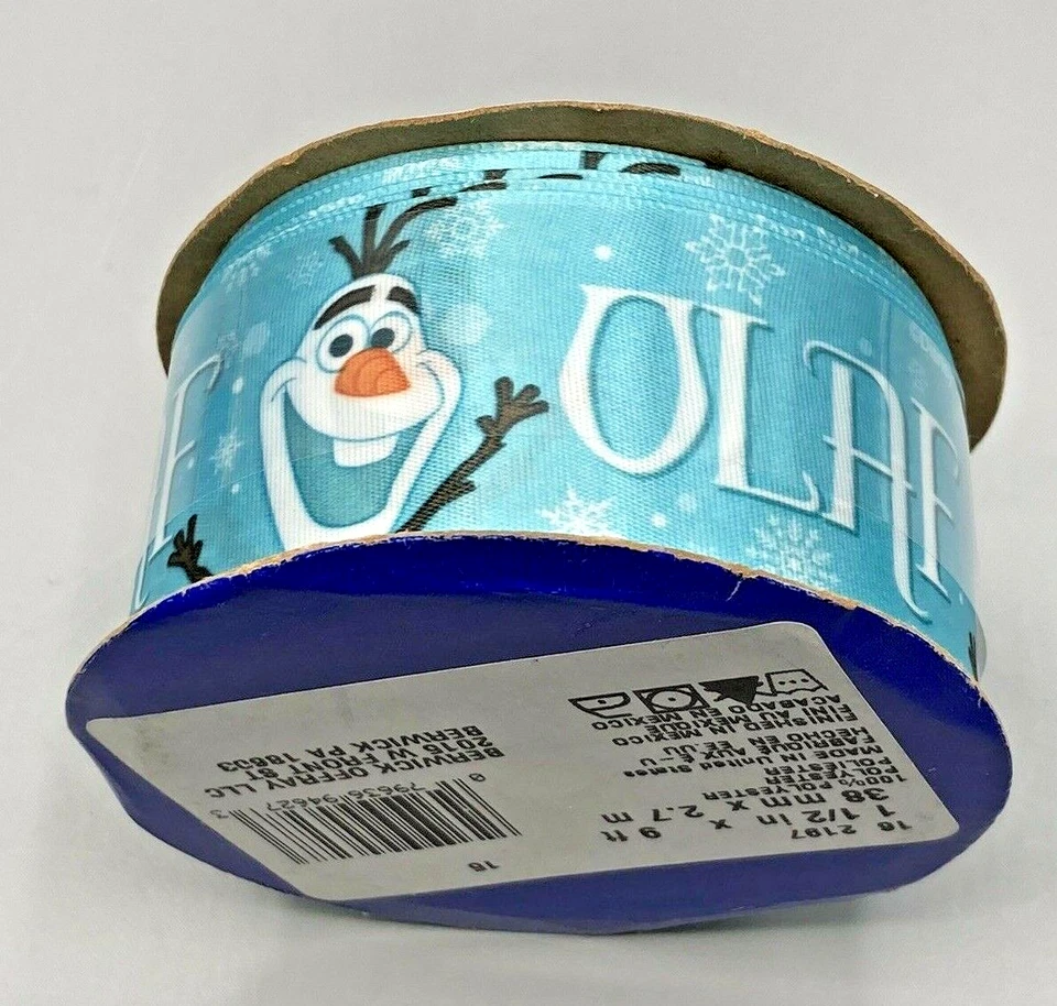(4) Olaf-Minions-'Shopkins-Frozen Berwick Ribbon Rolls 1.5" x 9 ft each - Image 4 of 4