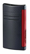 ST DUPONT MAXIJET MATTE BLACK RED PUNCHED LIGHTER 020160N 20160 DEFI SLIM 7 MINI