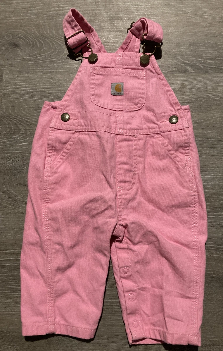 Carhartt Pink Overalls One Piece Baby Girls 6 Month Bib Pocket