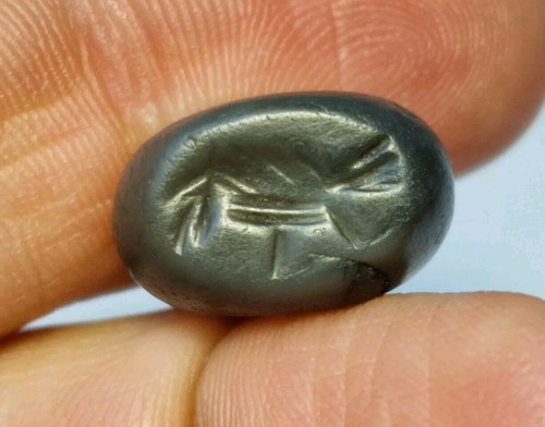 16.5mm ANCIENT RARE PERSIAN SASSANIAN SEAL AGATE BEAD (bird) - Picture 2 of 15