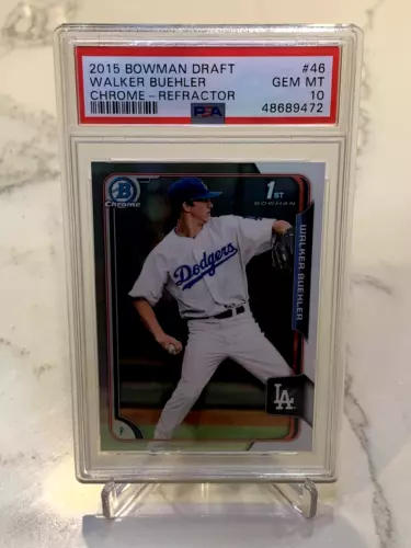 2015 Bowman Draft Chrome Refractor #46 Walker Buehler Rookie RC PSA 10