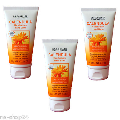 3x 75ml Dr. Scheller Calendula Handbalsam Creme Ringelblumen -Extrakt Handcreme
