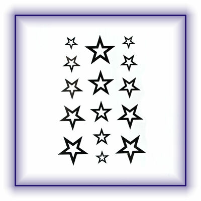 Einmal Tattoo Haut Körper Schmuck Sterne Outline schwarz Neu