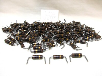 100 Carbon Comp 1/2 Watt, 5%,  Resistors, 10, 220, 1.3K, 2K, 3K, 39K, 68K Watts