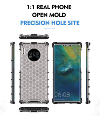 Clear Honey Comb Phone Case For Huawei Y5P Y6P Y7P Mate 30 40 50 Honor 80 X8 X6