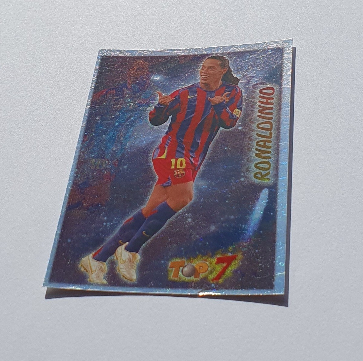 2006-2007 Tiempo Ronaldinho Football Shin Pads Barcelona Gold