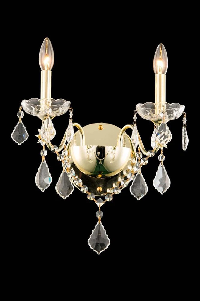 ORO COMEDOR DORMITORIO BAÑO VESTÍBULO CRISTAL PARED APLIQUE LÁMPARA 15 pulgadas Foto 2 de 2