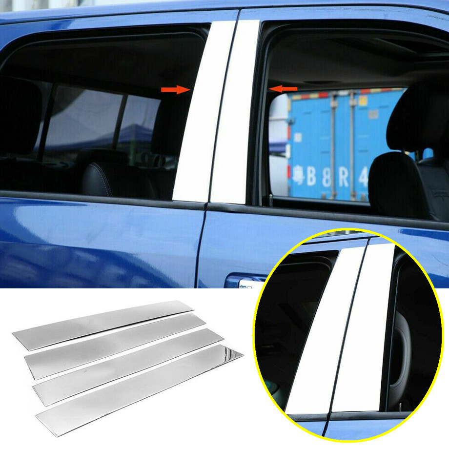 For Dodge RAM 2018-2021 Stainless Steel Chrome Car Window Pillar Post Trim Cover