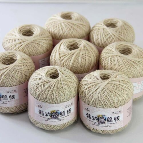 Sale New 8 Balls x 50gr Soft Cotton Thread Yarn Crochet Lace Shawl Knitting 09