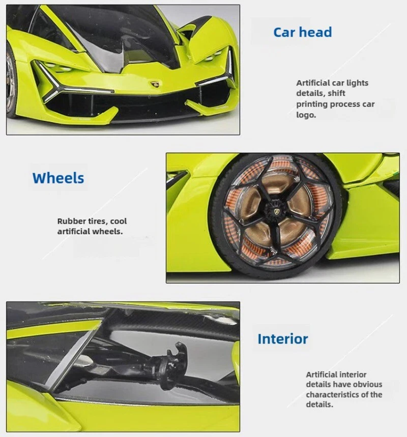 Lamborghini Terzo Millennio escala 1:24 modelo de coche de metal juguetes adorno IDEA DE REGALO Foto 4 de 4