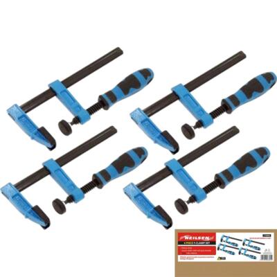 Neilsen 4 Stück F-Klemmen 150 mm Holzbearbeitung Soft Grip Metall Schwerlast Klemme 6 Zoll