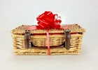 Real Wicker Hamper Basket BIRTHDAY Thank You New Home Bow  Get Easter Gift  gift