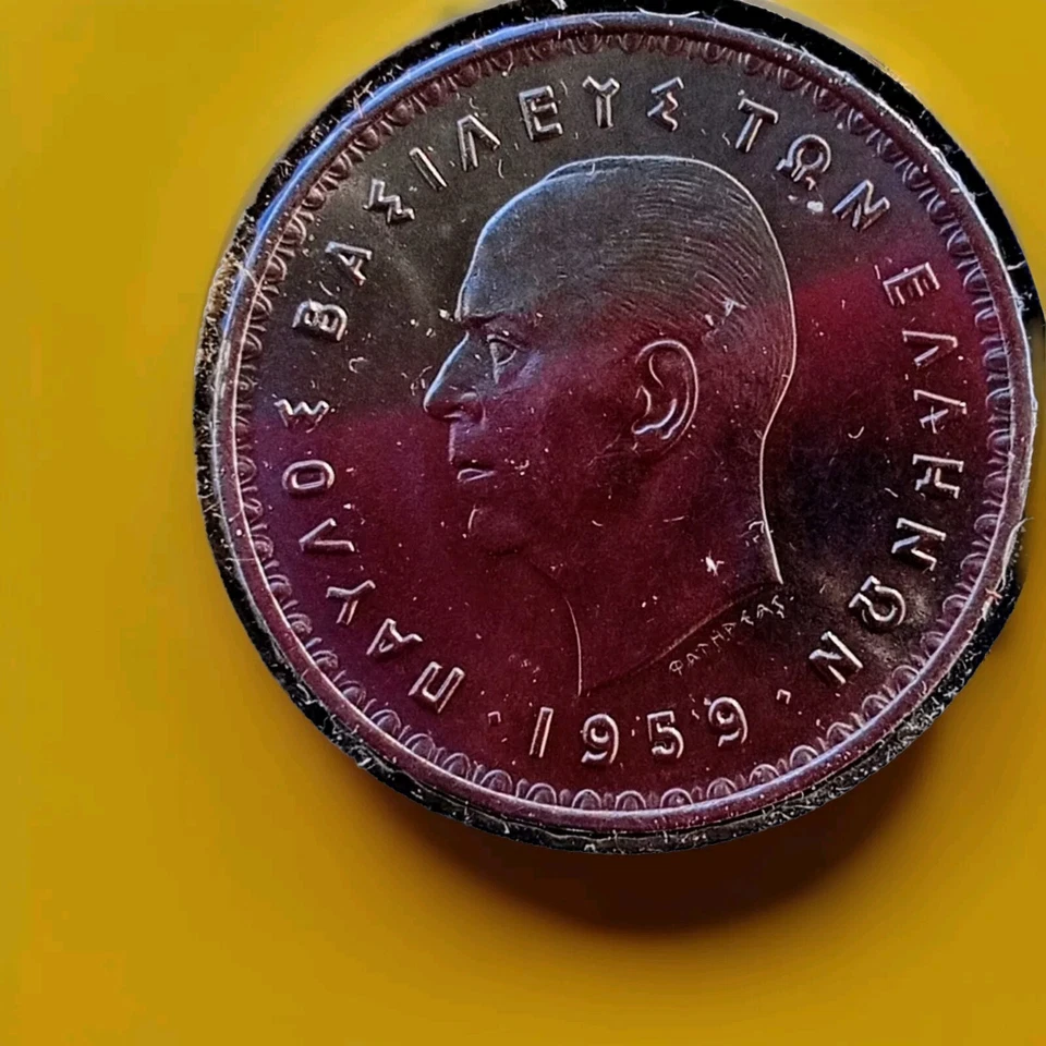 1959  Greek 10 Drachmas Coin In Beautiful Proof Condition. - Image 2 of 4