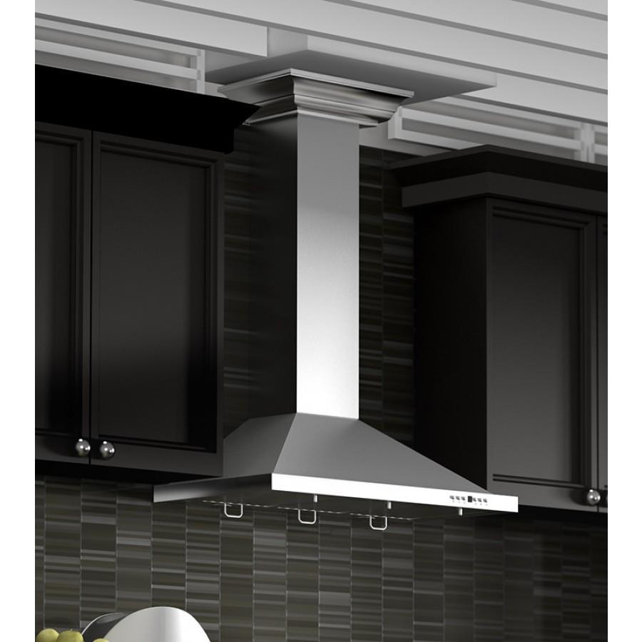 ZLINE 30" WALL RANGE HOOD STAINLESS STEEL with LED, CROWN MOLDING KBCRN