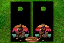 VINYL WRAPS Cornhole Boards DECALS Bigfoot Night
