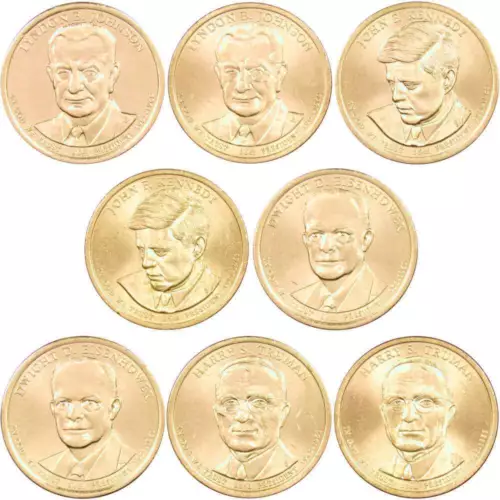 2015 P&D Presidential Dollar 8 Coin Set BU Uncirculated Mint State $1