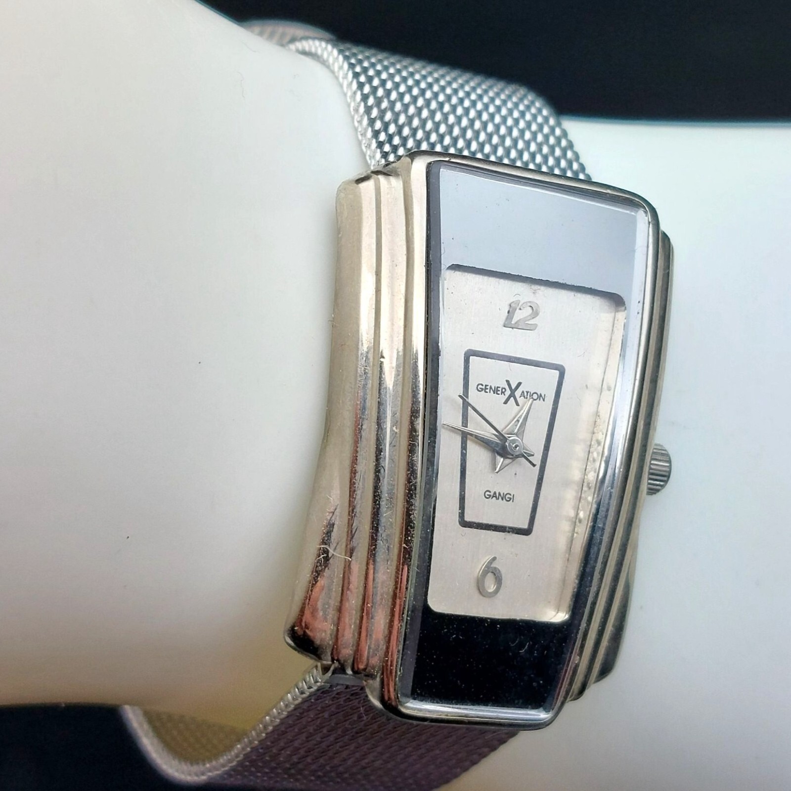 Generation X Rectangular Silver Tone Mesh Watch W… - image 2