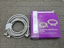 (QTY 2) Smart Choice 6FT Stainless-Steel Washing Machine Fill Hose 5304490736
