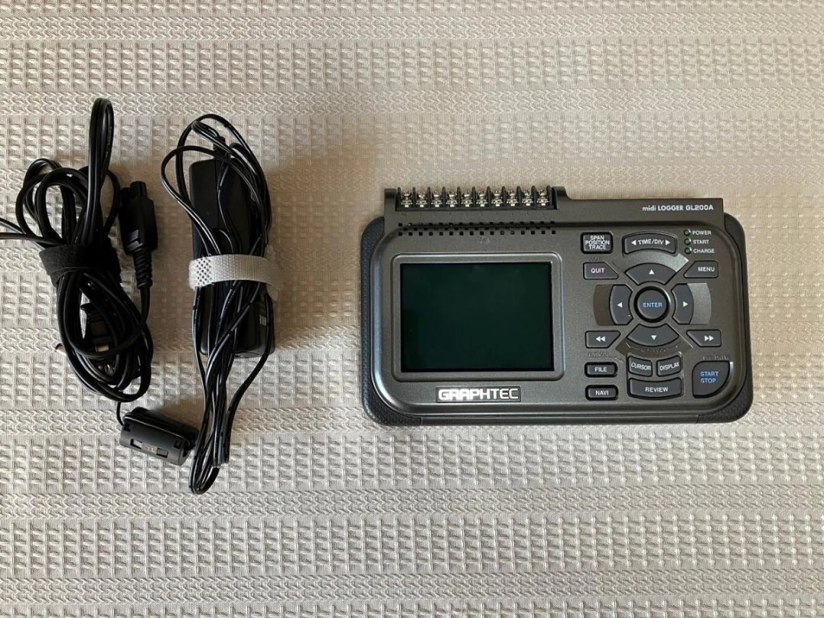 Tested GRAPHTEC GL200A midi LOGGER 10 Channel Handy Logger with AC