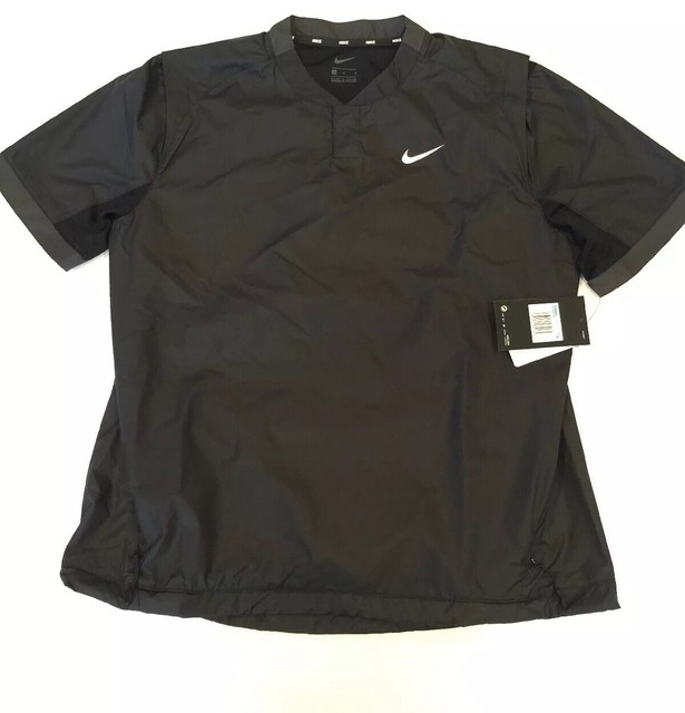 Nike Stock Short Sleeve Windshirt Womens Medium Black | eBay