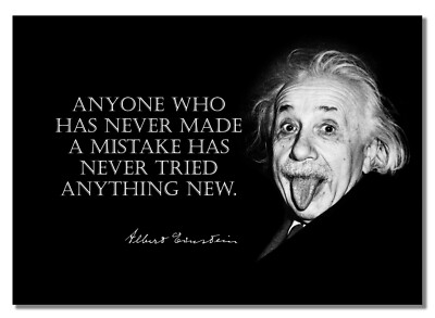Albert Einstein Fehler inspiriert vom theoretischen Physiker Zitat Poster Zunge