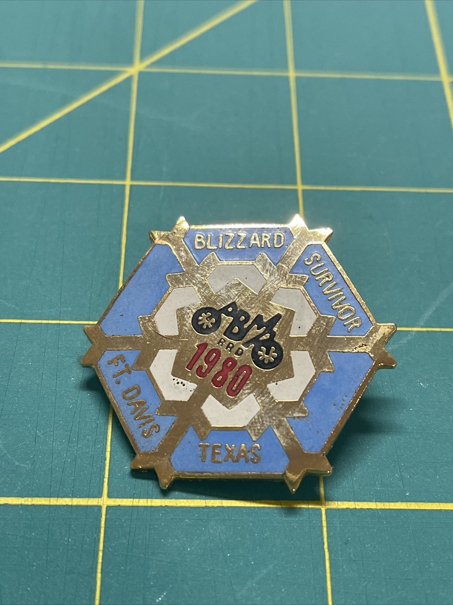 Vintage 1980 Blizzard Survivor Ft Davis Texas PBMA RRD PIN rare