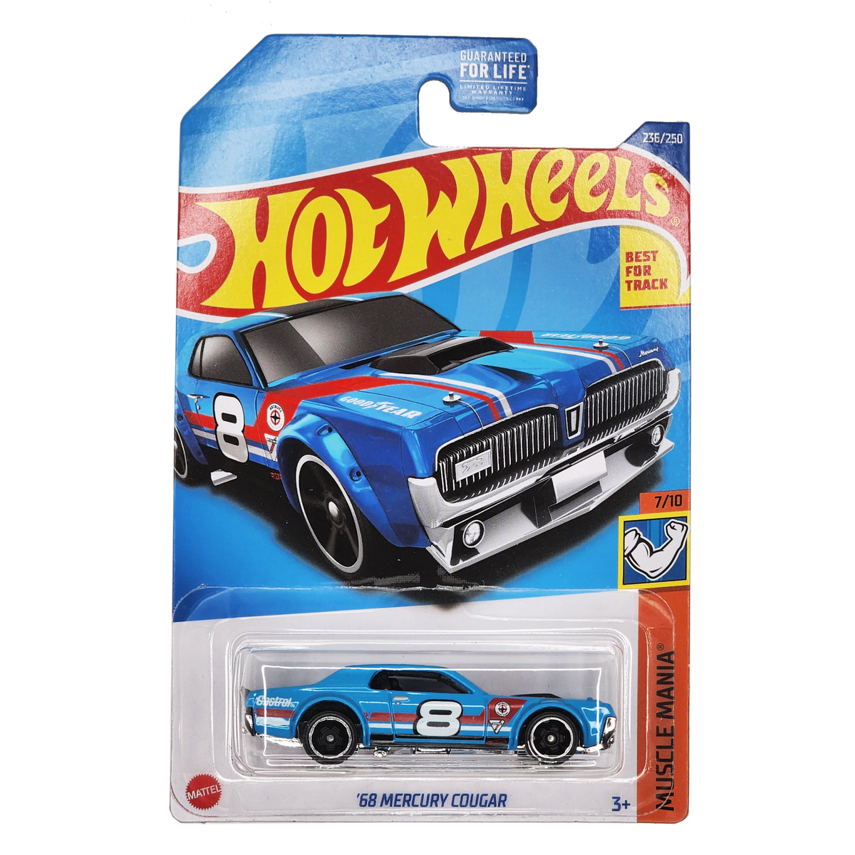 ホットウィール hotwheels マーキュリー　Merc HOT WHEELS '68 Mercury Cougar Blue Car HW Muscle Mania HCV59 2022