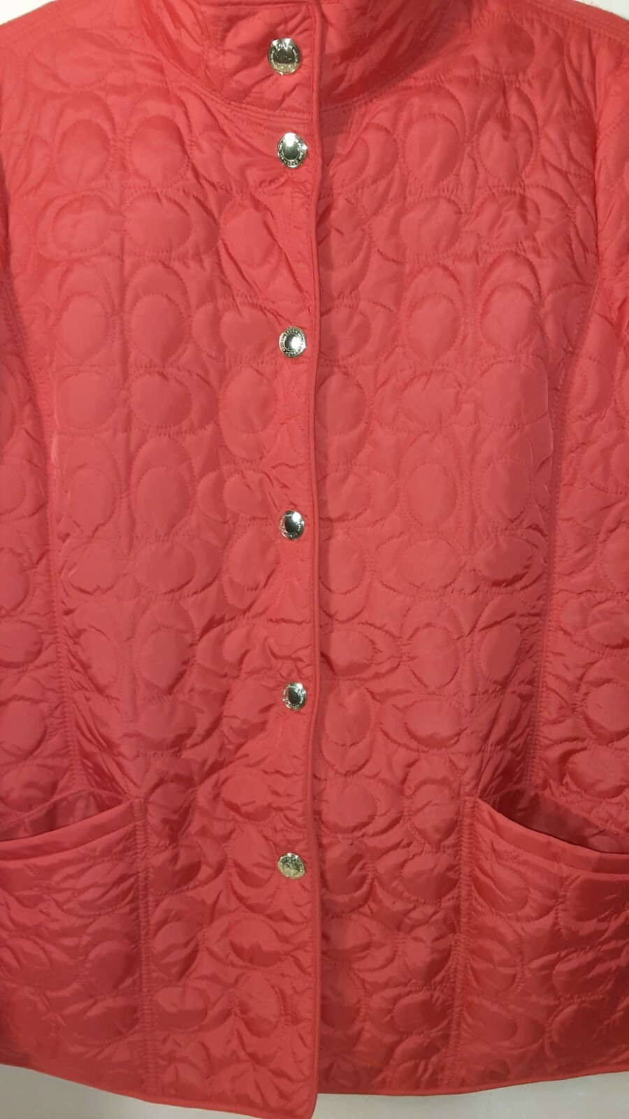 COACH Quilted CC Logo Scarlett Jacket Coat WOMENS Sma… Gem