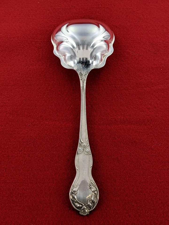 Watson Co 1905 Wild Rose plata esterlina 8 5/8" cuchara bayas sin monograma Foto 2 de 4