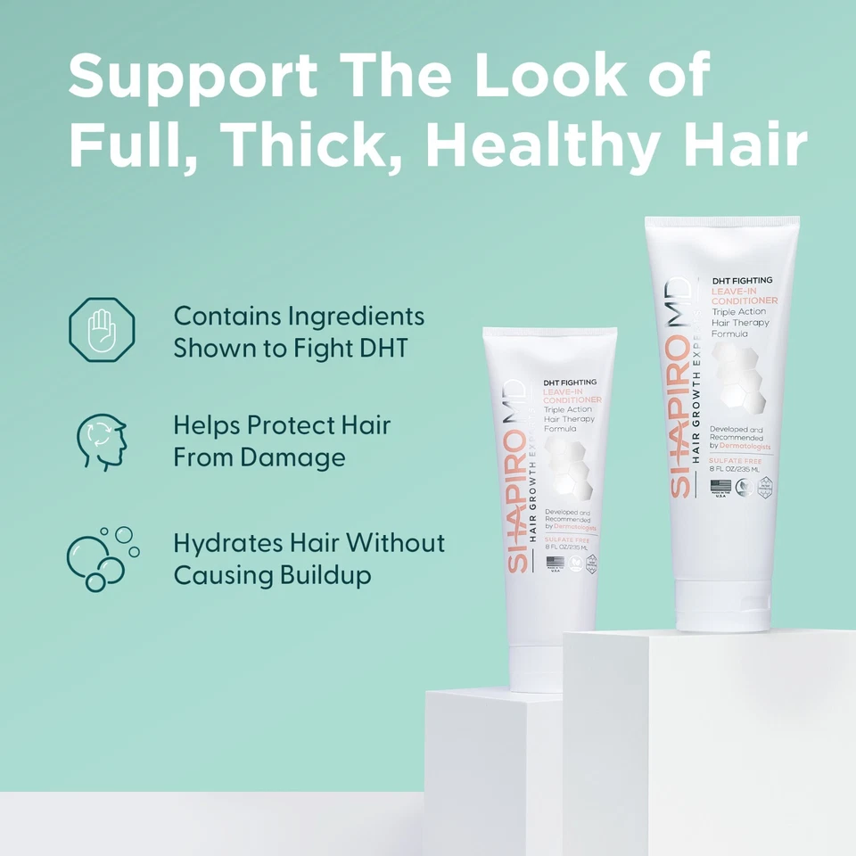 Acondicionador sin enjuague para pérdida de cabello, vegano natural, bloqueadores DHT para adelgazamiento del cabello Foto 3 de 4