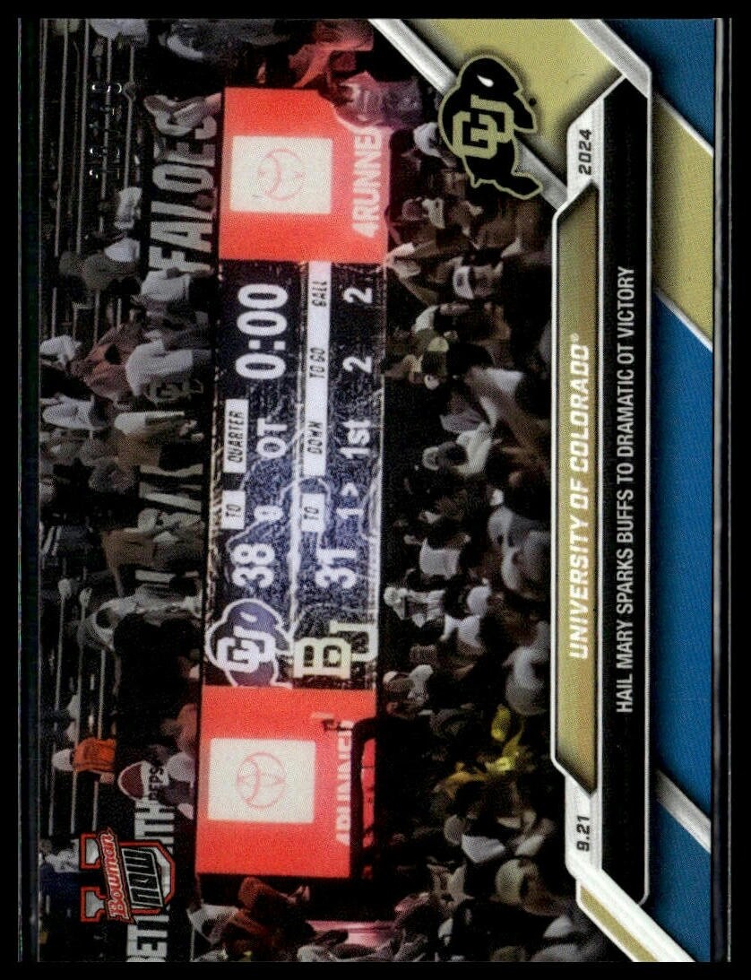 2024 Topps Bowman U Now 17 Colorado Buffaloes Hail Mary Win 38-31 Blue 28/49