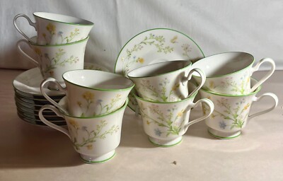 8 Noritake Reverie Cups And Saucers