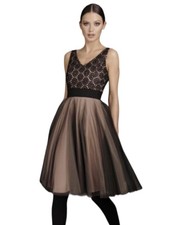 NHA KHANH $640 Black Nude Tulle Kae Princess Party Dress size 16