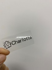 50pcs 50X25mm Name stickers Transparent Sticker 1.96x0.98in Customize logo clear