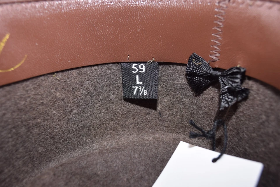 Sombrero Wigens Nuevo con Etiquetas 100% Lana Diamante en Marrón *Talla Grande 59, 7 y 3/8ths* Italia Foto 2 de 4