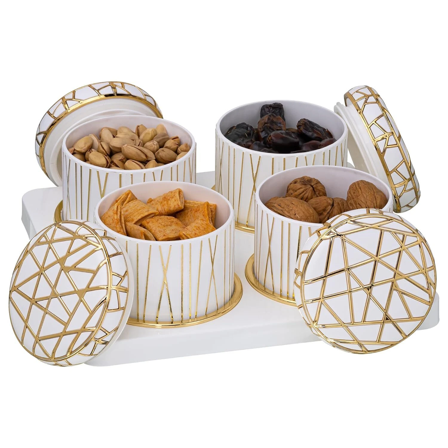 Airtight Dry Fruit Container Box Tray Set 4 Pieces 450ml US