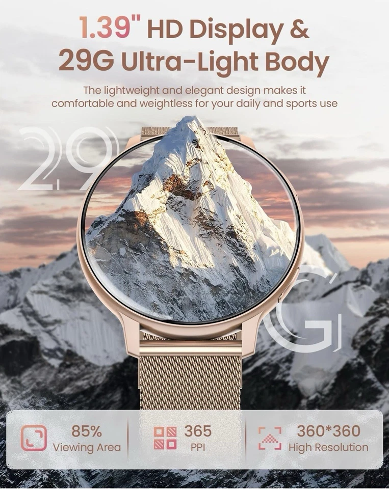 Montre Connectée Femme Coloris OR Compatible Apple Et Android - Photo 3/4