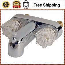 NEW 4" 2-Handle Tub Shower Faucet for Mobile Home RV Chrome Finish, Valve Req