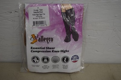 Allegro 17 Essential Sheer Knee High Open Toe Compression 15-20