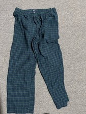 GapBody Men's M Green Blue Red Yellow Plaid Flannel Pajama Pants Drawstring