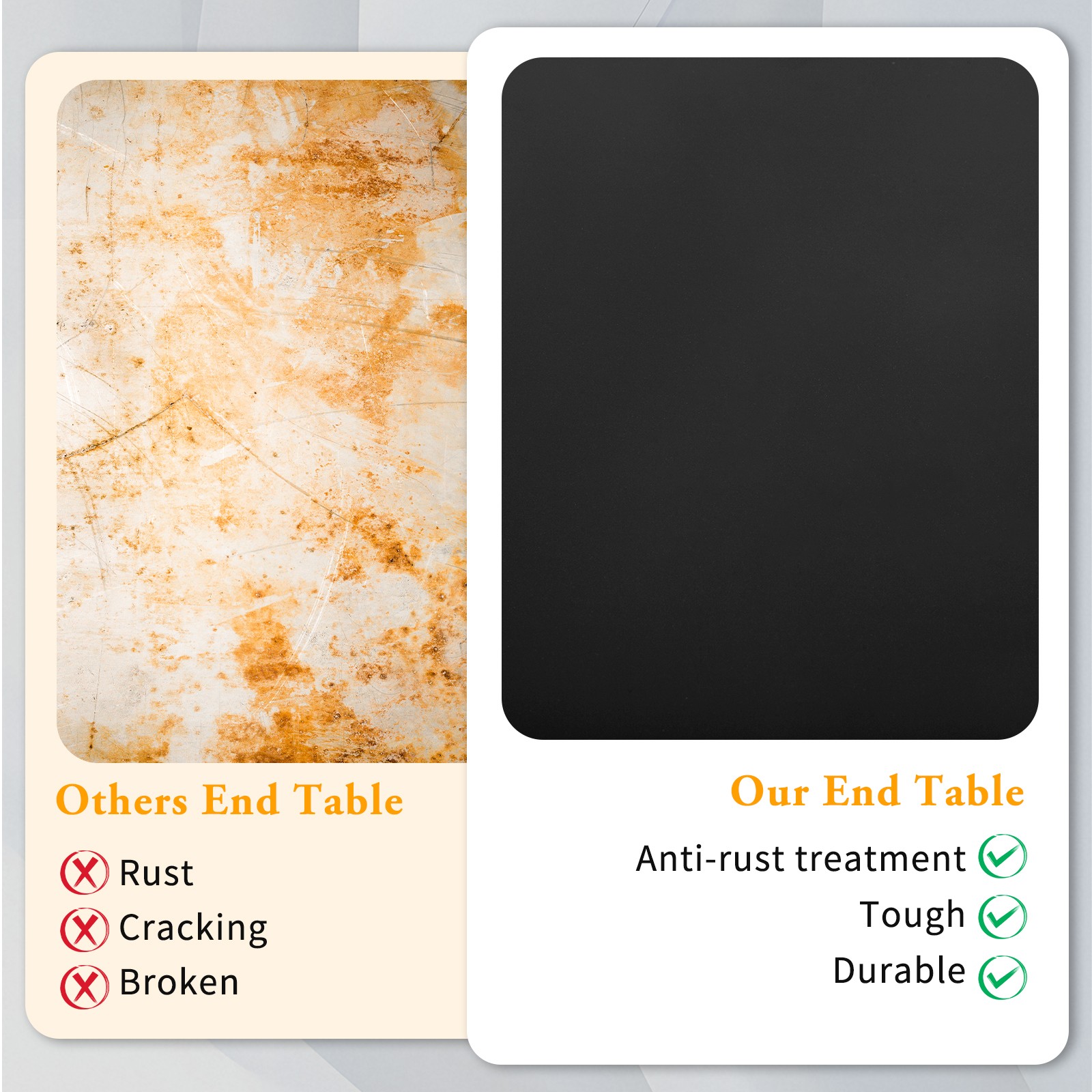 Patio Bistro Side Table 18in Portable In/Outdoor Black Round Weather Resistant