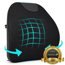 Fosmon Lumbar Support Pillow for Office Chair Car 14" Memory Foam Back Cushion