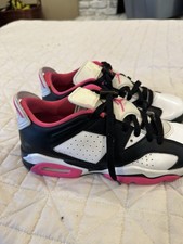 Nike Air Jordan 6 Retro Low 768878-061 Black White Fierce Pink Kids size 7Y
