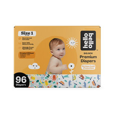 Hello Bello 96 Pack Premium Sleepy Sloths Unisex Size 1 Disposable Diapers