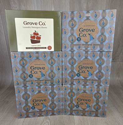 Lot of 6 Grove Co. Laundry Detergent Sheets ICED PEAR & HARVEST APPLE